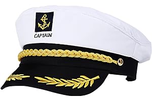 BESTOYARD Captain Hat Marine Hat for Adults Children Costume Accessory (White)