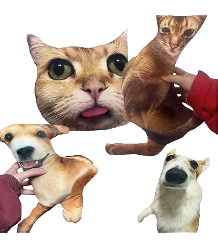Oreiller Personnalisé Photo Animaux - Coussin Chat Ou Chien 3D - Cadeau Anniversaire Ou Noël