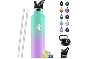 HoneyHolly Borraccia Termica 750 ML, Senza BPA, Bottiglia Termica, Sottovuoto a Doppia Parete, Borracce Termiche, 18/8 Acciaio Inox, Borraccia con Cannuccia, Termos per Palestra, Sport, Bici