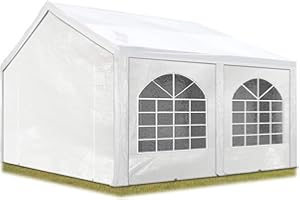 TOOLPORT Tente de réception 3x4 m, Toile de Haute qualité PE 450 N Blanc Construction en Acier galvanisé avec raccordement par vissage