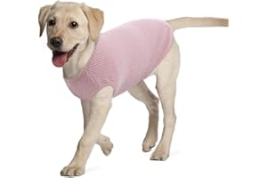 Hjumarayan Dog Tshirt - Thin Knitted Jumpers Soft Stretchy Clothes for Medium Dogs Shirts, Striped T shirt for French Bulldog, Border Collie, Stocky Beagle (Pink XL)