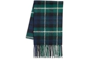BRAW CLANS TARTANS 100% Pure Lambswool Tartan Scarves - Unisex Winter Warmer for Men and Women - Multipurpose - Gift for Him/Her - Various Checkered Plaid Scarf - 12x60 Inches