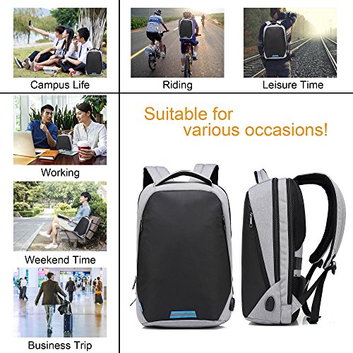 15 6 Zoll Business-Laptop-Rucksack mit Anti-Dieb-Rei  verschluss und USB-USB-Ladeanschluss  wasserdichte Reisen Backpack College Tasche mit versteckte