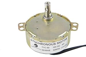 CHANCS TYC-50 Motore sincrono 12V DC 30/36RPM 4W CW/CCW Piccolo motore elettrico DC Fan Motor Couple :≤1kg*cm