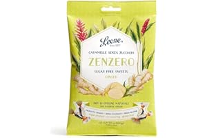 GENERICO Pastiglie Leone - Caramelle Senza Zuccheri sacchetto da 100gr (Zenzero)