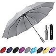 YumSur Travel folding umbrella compact waterproof Umbrella Auto Open Close,lightweight 12 Ribs Reinforced Windproof Umbrella for Men & Women