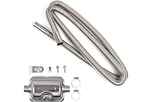 AISNY Abgasschlauch für Stromerzeuger, 300CM Abgasschlauch Schalldämpfer Set 25mm Standheizung Auspuff Auspuff Schalldämpfer Auto Edelstahl Auspuffrohr mit Zwei Edelstahlklammern für Diesel Heizung