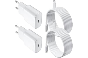 SFVEST 25 W Caricabatterie rapido per iPhone, 2 pezzi PD 3.0 Presa USB C con 2 m Cavo Lightning per iPhone 14/14Pro/13/13 Mini/13 Pro/13Pro Max/12/12Pro/12 Pro Max/11/11 Pro/ 11 ProMax