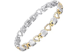 RainSo Pure Titanium Magnetic Bracelets for Women Love Heart Design with Gift Box Adjustable