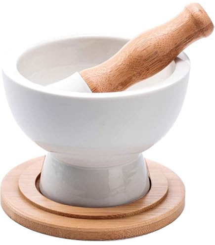Italian White Marble Mortar And Pestle - 10cm Handmade Classic Design For Kitchen & Herb Grinding - View #11