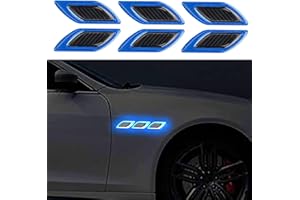LCXECNW 6 PZ 3D forte adesivo striscia riflettente,Auto parafango cappuccio paraurti decalcomania riflettente,Decalcomania riflettente ad alta intensità per la visibilità notturna per auto SUV (Blu)