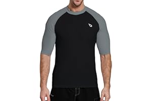 baleaf UV Shirt Herren Wasser UPF 50+ Kurzarm Rashguard Herren Schwimmshirt Rash Vest für Schwimmen Tauchen