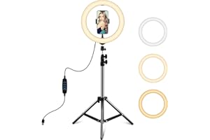 GENERICO Anello Luminoso Led Treppiedi Selfie Luce Ring Light 10" 26cm Telefono Fotografia Smartphone Treppiede