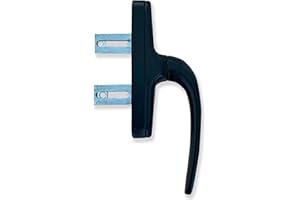 MICEL - 92700 - Cremona para Ventanas Mallorquinas con Apertura Exterior, Reversible, en Aluminio, acabado Negro, 2 Palas, 63 x 180 x 27 mm