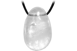 Kaltner Präsente Idée Cadeau - Collier en Cuir pour Hommes et Femmes avec Pendentif Cristal de roche de quartz