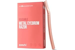 ZOMCHI Eyebrow Razor, Dermaplaning Tool for Face, Eyebrow Trimmer Shaper with Precision Cover,Rose Gold