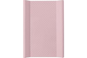 BABIESWITHLOVE Deluxe Unisex Wedge Anti Roll Nappy Baby Changing Mat with Curved Sides and Raised Edges - Quilted Caro Pink