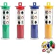 4 Tubes Left Right Centre Dice Games Fun Game Dice Portable Strike Dice Game Four Color Game Dice Interactive Toy for School Family Camping Party Picnic Game Kids
