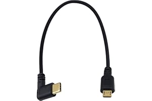 Duttek Kabel USB C na Micro USB, kabel micro USB do USB C, 90 stopni typ USB C na Micro USB, krótki kabel micro USB C do urządzeń Macbook Pro i Android (25 cm / 10 cali)