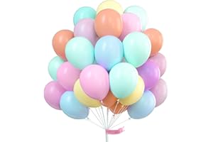 PartyWoo Pastel Balloons, 100 pcs 10 In Pastel Colour Balloons in 8 Colours, Pastel Latex Balloons, Pastel Coloured Balloons for Unicorn Birthday Decoration, Unicorn Party Decoration, Rainbow Birthday