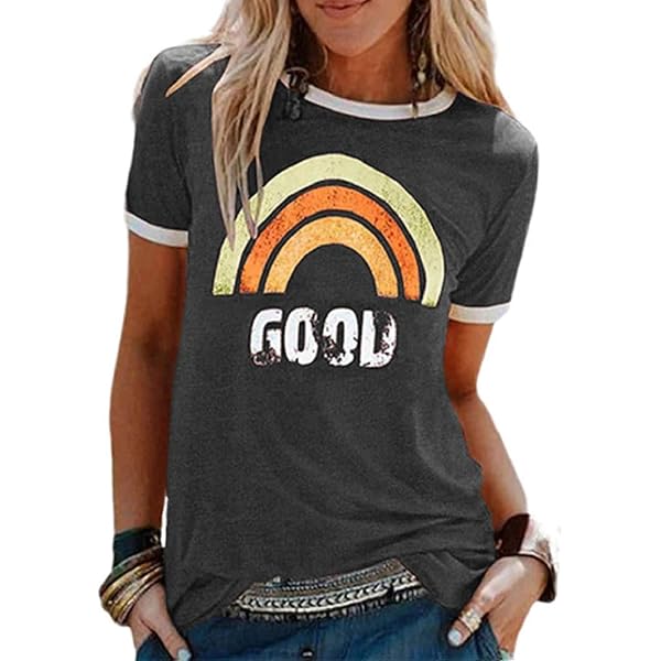 T-shirt dames katoen ronde hals korte mouwen bovendeel zomer basic mode