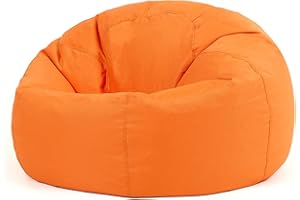 Bean Bag Bazaar Kingston Gaming Beanbag, Orange, Water Resistant Fabric, Large Bean Bag for Indoor and Outdoor Use with Filling Included, Floor Chair, Gaming, Bedroom, Living Room, Garden