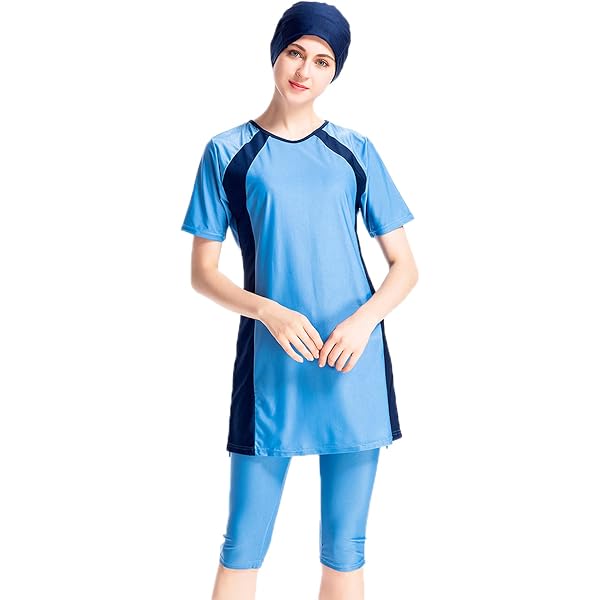 Maillot De Bain Modeste Femme Musulman - Manches Courtes - Hijab Intégré Ou Séparé - Tissu Léger UV Protection - Burkini, Rash Guard Pour Surf, Plage - 8
