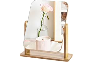 ‎ENCURYNA Encuryna Standspiegel Klein, Stehend Holz Beauty Kosmetikspiegel, Freistehend Tischspiegel für Schminktisch Schreibtisch, Schlafzimmer, Badezimmer Abnehmbar Einfachen
