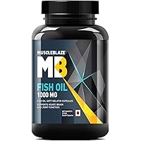 MuscleBlaze Omega 3 Fish Oil 1000 mg (180 mg EPA and 120 mg DHA), 90 Capsules