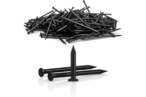 Jyvex 150 Stück Stahlnägel, 20mm Betonnägel Schwarz, Stahlnägel Beton, Wandnägel für Bilder, Nägel für Betonwände, Holznägel für Bilder, Dachpappennägel, Verzinkte Nägel aus Kohlenstoffstahl