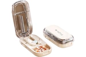 KUKUPOW Coupe Comprimé, Pilulier Portable, Diviseur De Comprimés Pour Petits Comprimés, Coupe-Pilules, Diviseur De Médicaments, Pour Vitamines Et Médicaments, Pour Voyage Et Usage Quotidien