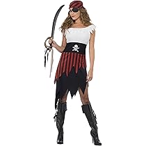 DEGUISE TOI Costume Da Pirata Uomo A Righe Rosse E Nere – Completo Con Maglia, Pantalone, Fascia, Cintura E Copriocchio, Taglia XL - 2