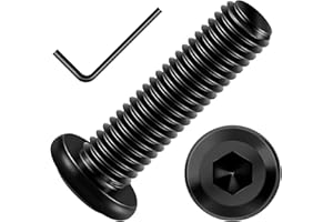 ORTAVA 20 Piezas Tornillos M8 X 30, Cabeza Plana, Hexagonal, Acero Inoxidable A2 V2A, Óxido Negro, Rosca Completa Con Llave Allen