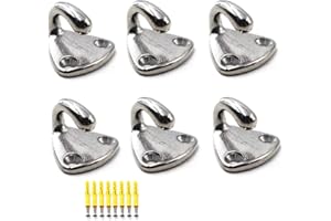 FLOMORE Lot de 6 crochets de protection en acier inoxydable 316 de qualité marine avec vis