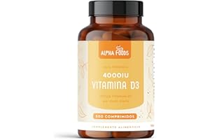 Vitamina D3 4000IU | 500 Comprimidos | Alta dosis Vitamin D para Articulaciones, Dientes, Huesos, Músculos y Sistema Inmune | Fabricado en Alemania | Probado en laboratorio | Vegetariano | Alpha Foods