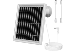 ARVALOLET 5-W-Solarmodule liefern IP65 wasserdichtes Solarpanel-Ladegerät 360° verstellbare Wandhalterung mit DC-Anschluss 9,8 Fuß Ladekabel for Ring Stick Up Cam Akku for Ring Spotlight