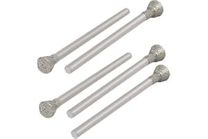 UXCELL Sourcingmap 2.35mmx5mm Diamond Coated Inverted Cone Mounted Points Grinding Bits 5pcs