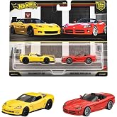 1:64 Hot Wheels Premium Car Culture 2'li Paket 2002 CORVETTE Z06-2003 DODGE VIPER SRT-10 JHW54