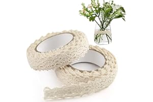 SRXWO Nastro di Pizzo Adesivo Vintage - Bordo di Cotone per Matrimonio, Regalo di Natale, Decorazione e Artigianato - Crema