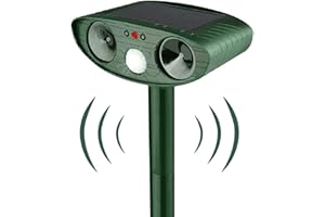 PUTAII Répulsif Chat Ultrason, Répulsif Chat Exterieur, Répulsif pour Chats Solaire, répulsif à ultrasons avec Détecteur de Mouvement pour Jardin Cour Contre Les Chats Chiens Renards Oiseaux Rats