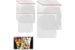 FAGENT Sachet Plastique Transparent, Lot de 200 Sachets Zip Petit Sachet Bonbon Sacs à Fermeture Réutilisable Stockage sac Scellé pour le Rangement de Petits Objets (8x12cm, 10x15cm)