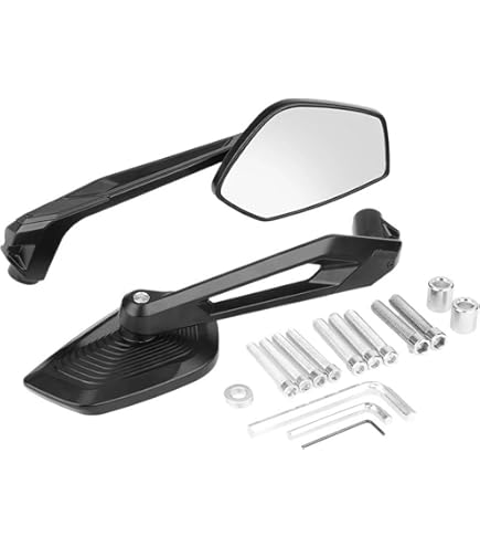 Rétroviseurs Moto Pour BMW R 1250 GS / F850GS / R1200GS (2023 Et Autres) - 1 Paire Noire - Miroir Large Antichoc