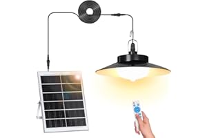 SERBASIC Solar Lights for Outdoor Hanging with Remote Control, Solar Hanging Lamp/Solar Lamp, Dimmable & Timed Solar Lamp, IP65 Waterproof Solar Light, Hanging with 5 m Cable for Garden, Balcony