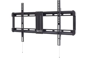 Amazon Basics Support mural fin pour télévision - Position horizontale ajustable après installation, 1 pièces, Pour (32 à 86 pouces), 81.2 à 218 cm, Noir