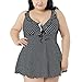 JXStar Women's Plus Size Print Swimwear With Adjustable Strap UK20 Black Tankini Swimsuit