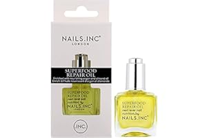 Nails Inc Superfood Repair Oil Next Level Nail Nutrition Treatment, Vitamin E Infused, Nourishing Oils Hydrate, Moisturizing to Promote Cuticle Health, Avoid Dry Nails, Cruelty Free, Vegan 14 ML