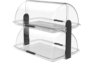 COSE DA CASA Vetrinetta Doppio Ripiano da Banco Trasparente BPA Free 38x26 h35 vetrina Contenitore Espositore per Alimenti Plastica Atossica per Hotel e Ristoranti Doppio Livello