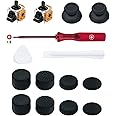 Repair Kit for PS5 DualSense controller,Mcbazel Replacement 3-PIN Analog Stick Joystick&Analog Thumb Cap,with Screwdriver,8 Thumb Grip