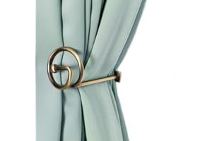 CHIREST Curtain Holdbacks Pair, Metal Curtain Pole Tie Backs, Cutain Pole Tiebacks Hooks Bronze Metal, Curtain Rails and Fittings for Home Decor