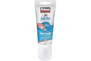 Rubson Je Jointe | Mastic Silicone Blanc (tube de 150 ml) – Mastic étanche bain et cuisine prêt à l'emploi – Mastic blanc pour joints sanitaires – 7 m de cordon